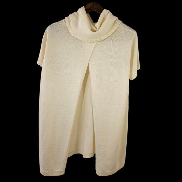 White Space Bella Via Short Slv Cowl Neck Sweater Lightweight Open Back Women 1X - Picture 7 of 8